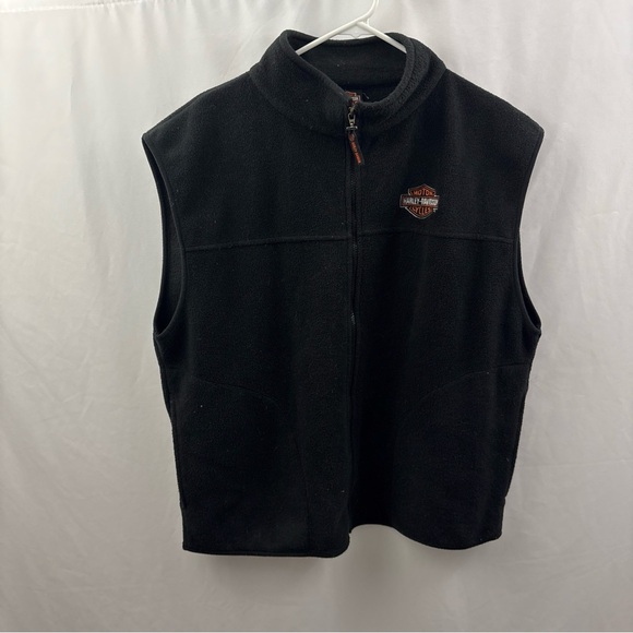Harley-Davidson Other - Vintage Harley-Davidson Fleece Vest Mens XL Black Sleeveless California